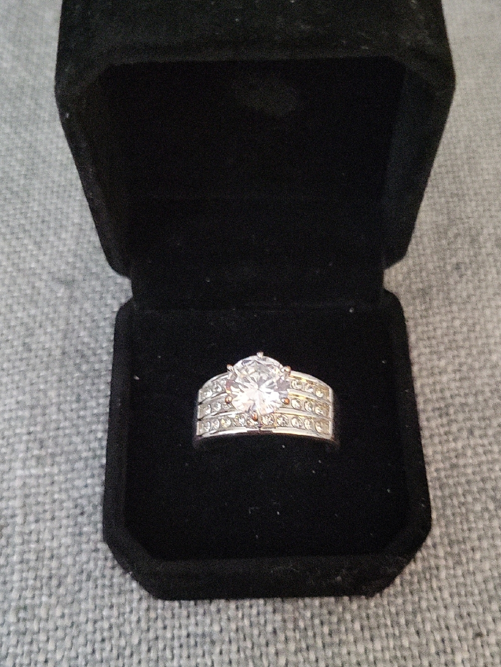 Charter Club Silver Plated CZ Ring, Size 9
